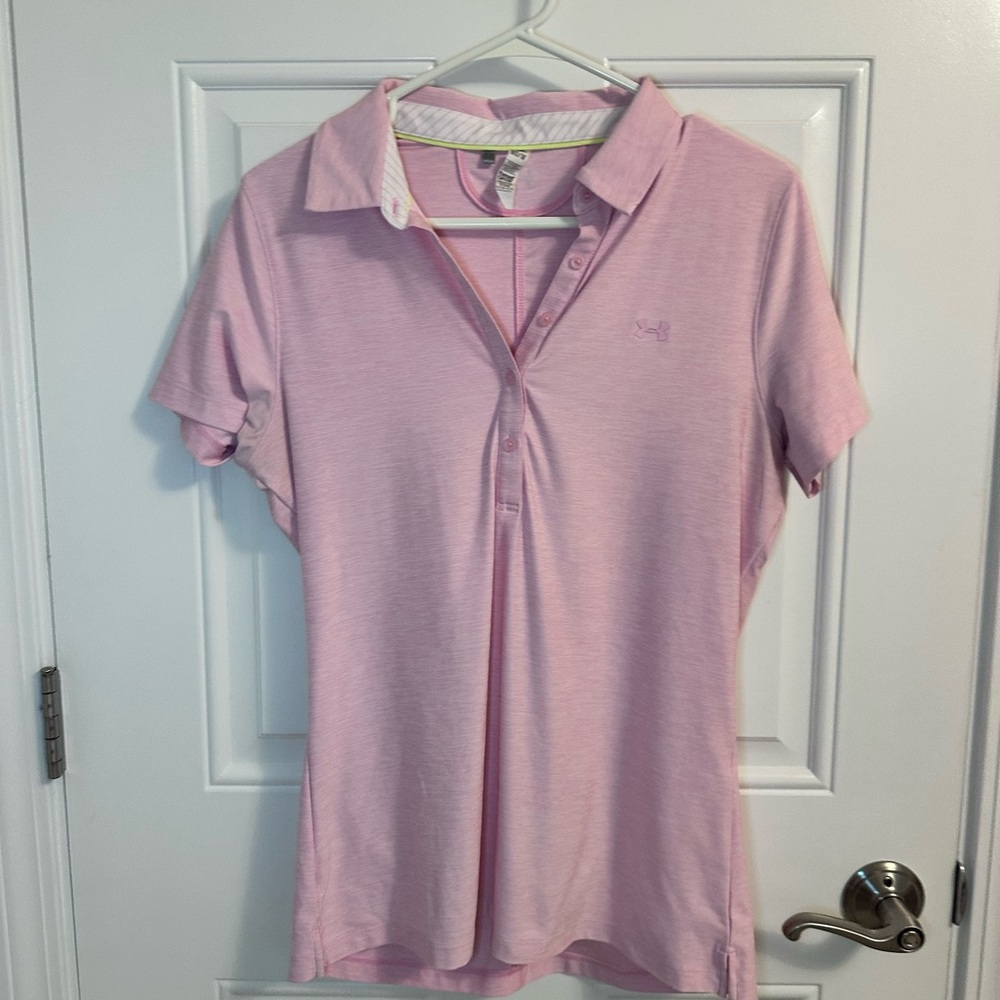 Under Armour Light Pink Women's Button-Down Polo Top